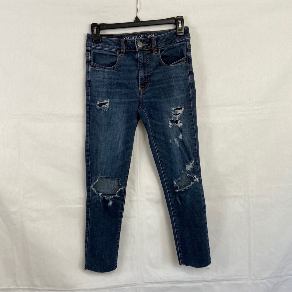 American Eagle High Rise Skinny Ripped Jeggings